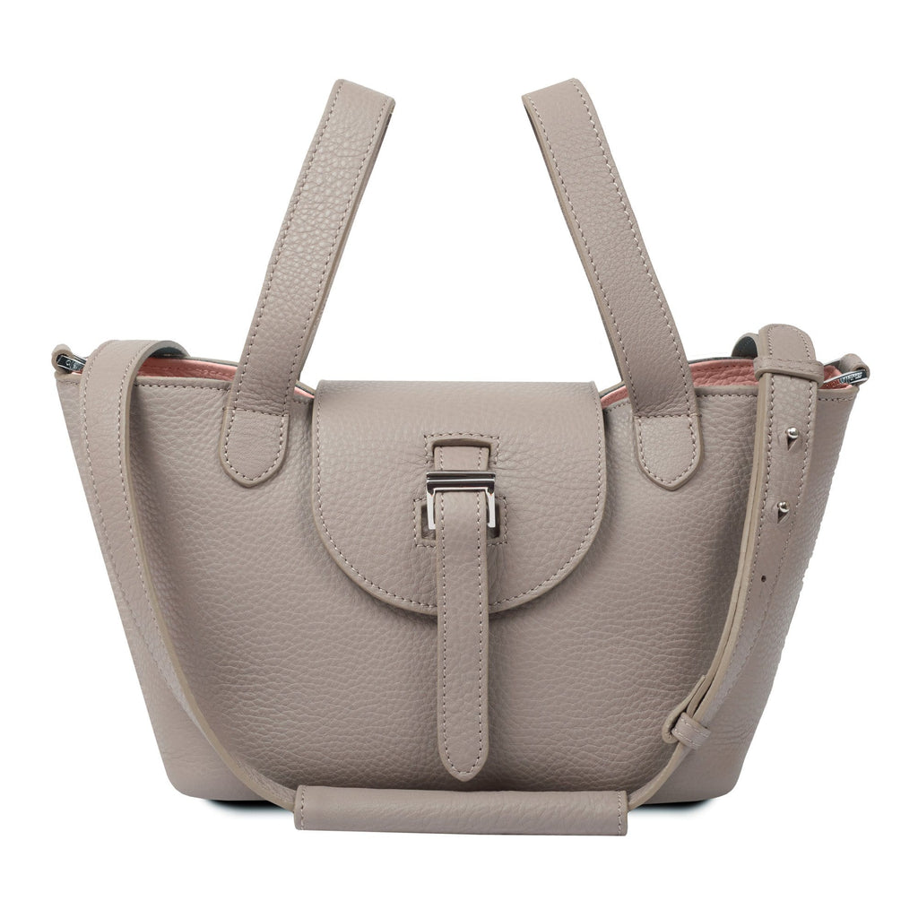 Thela Mini Taupe and Pink with Zip Closure Cross Body Bag for Women - meli melo Official