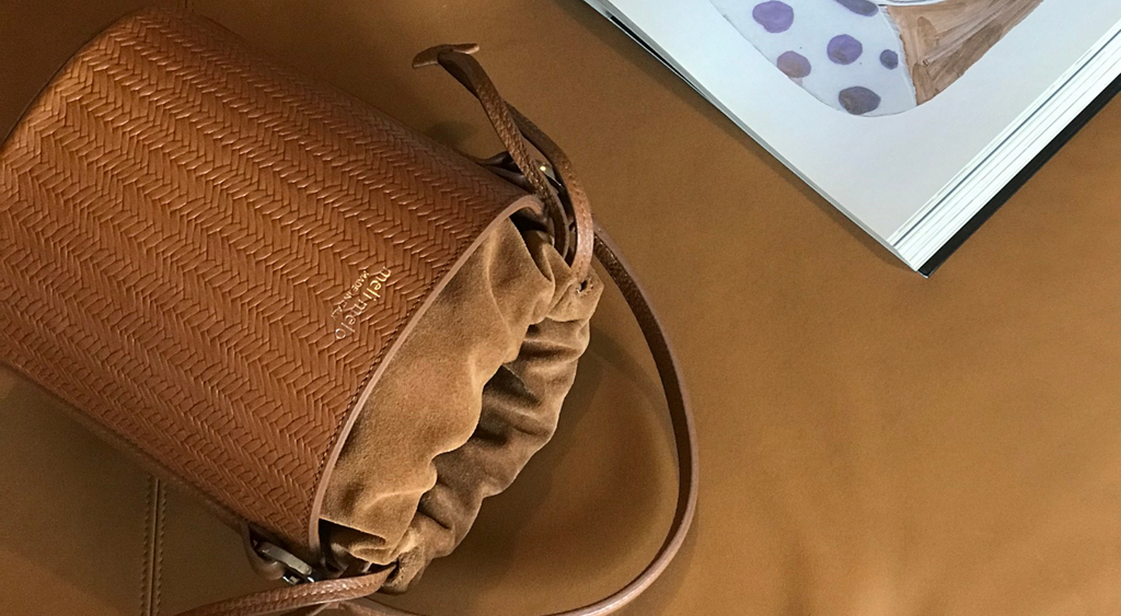 meli melo Cowhide Leather Handbags