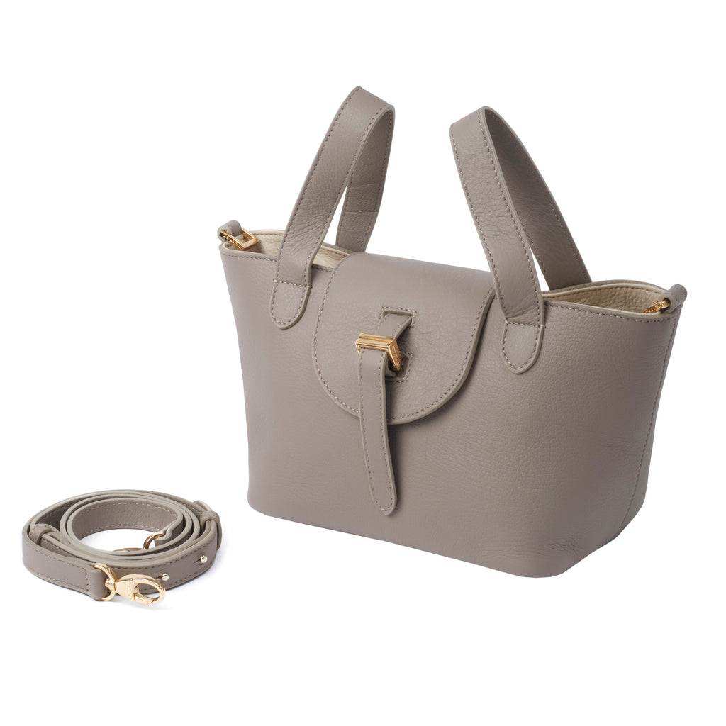 Meli Melo Thela Mini Taupe And Blue With Zip Closure Cross Body Bag For  Women In Gold