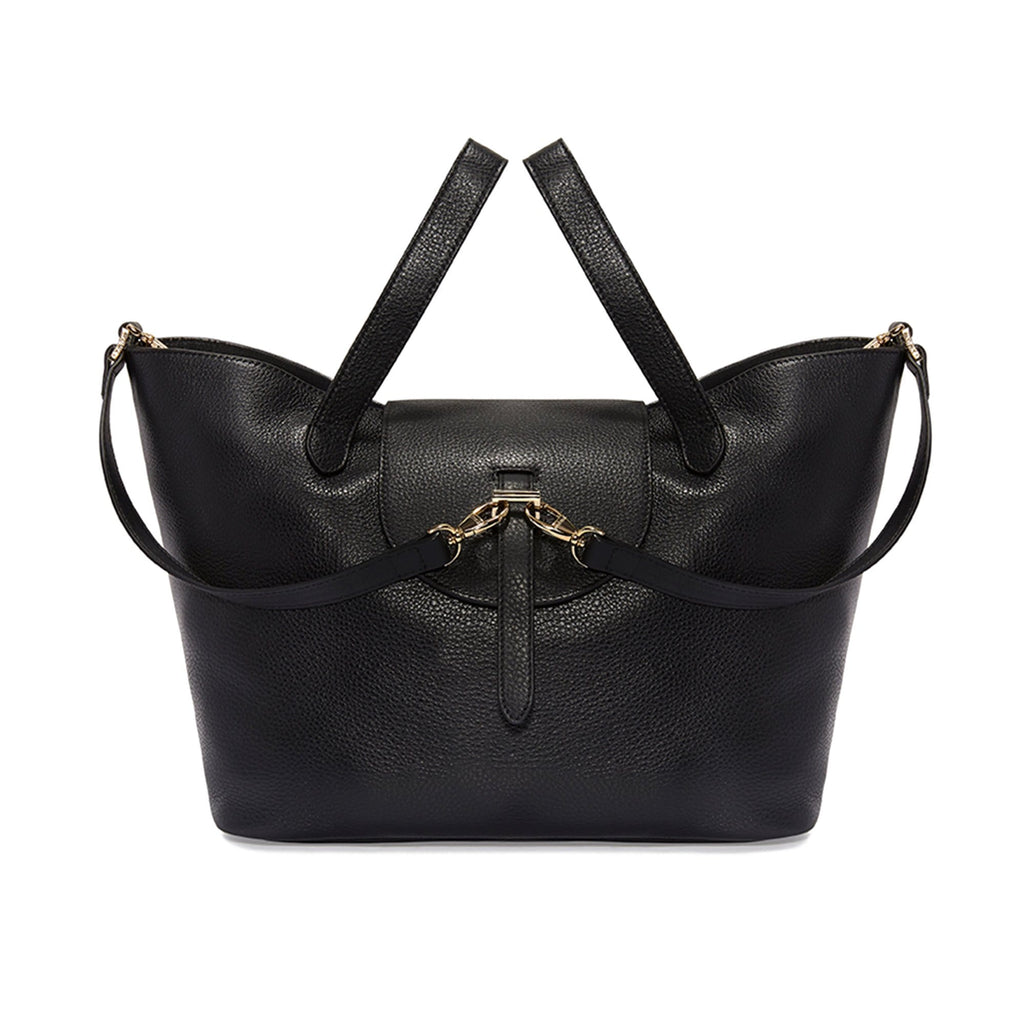Thela Black Leather Tote Bag for Women - meli melo Official