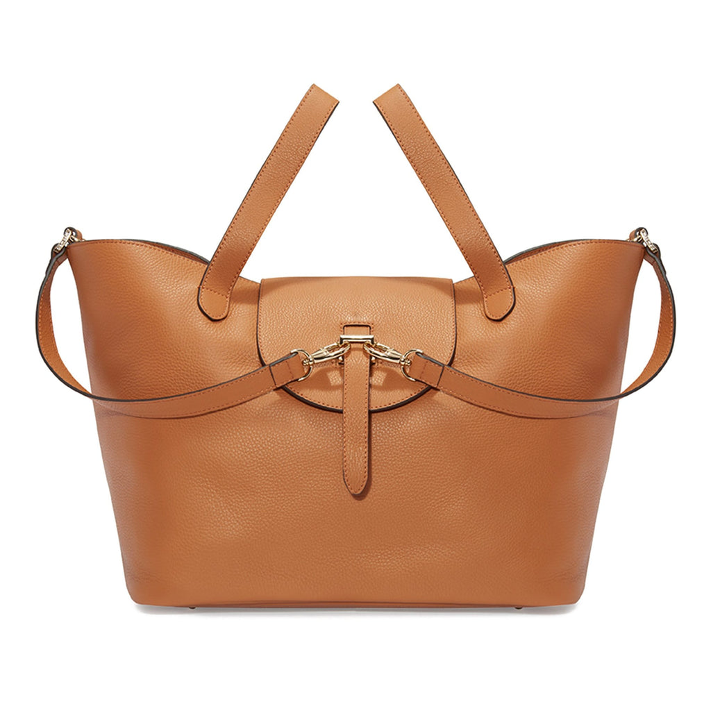 Thela Tan Brown Leather Tote Bag for Women - meli melo Official