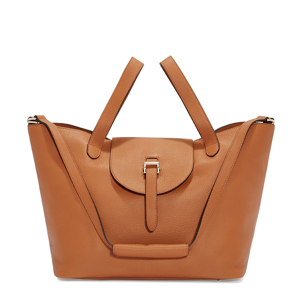 Thela Tan Brown Leather Tote Bag for Women - meli melo Official