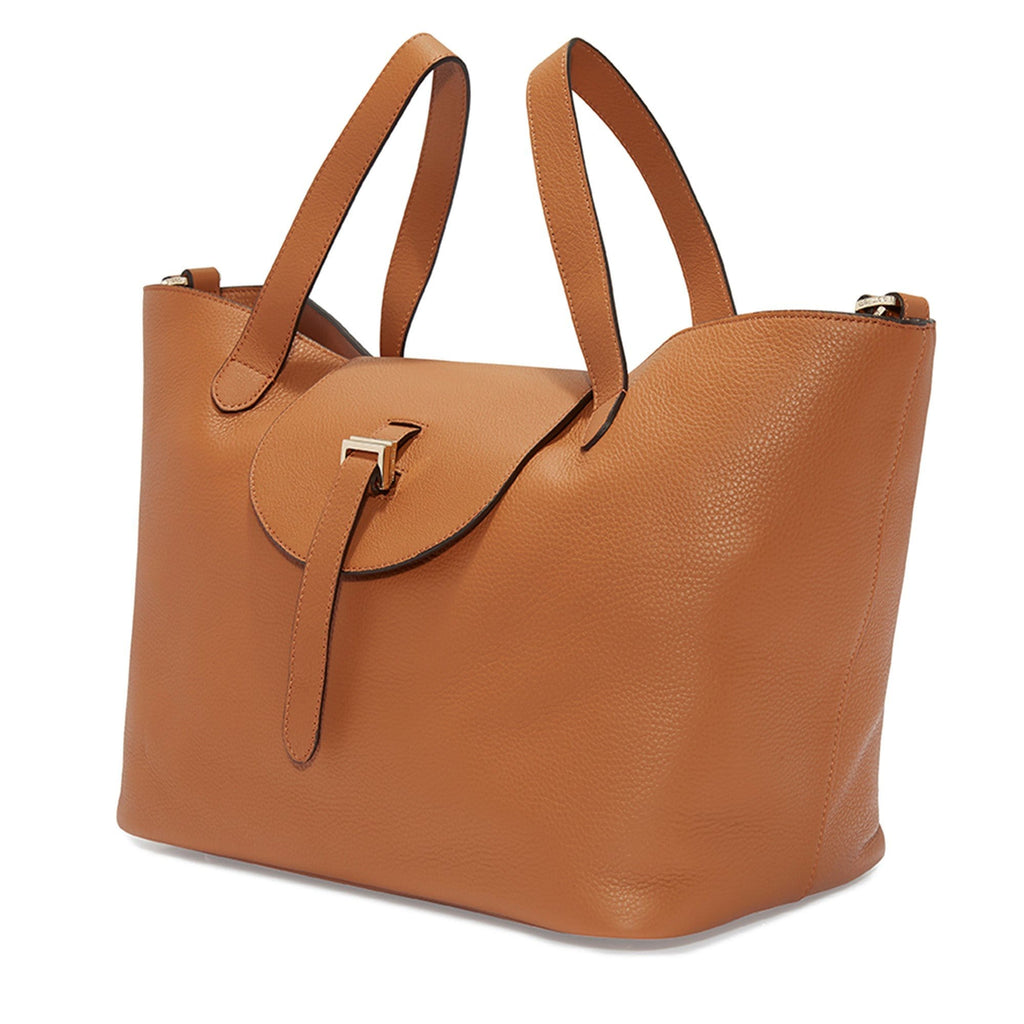 Thela Tan Brown Leather Tote Bag for Women - meli melo Official