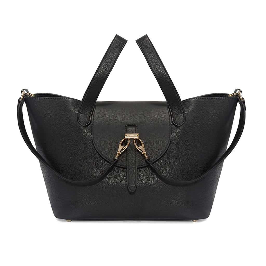 Thela Medium Black Tote Bag with Zipper Closure - meli melo Official