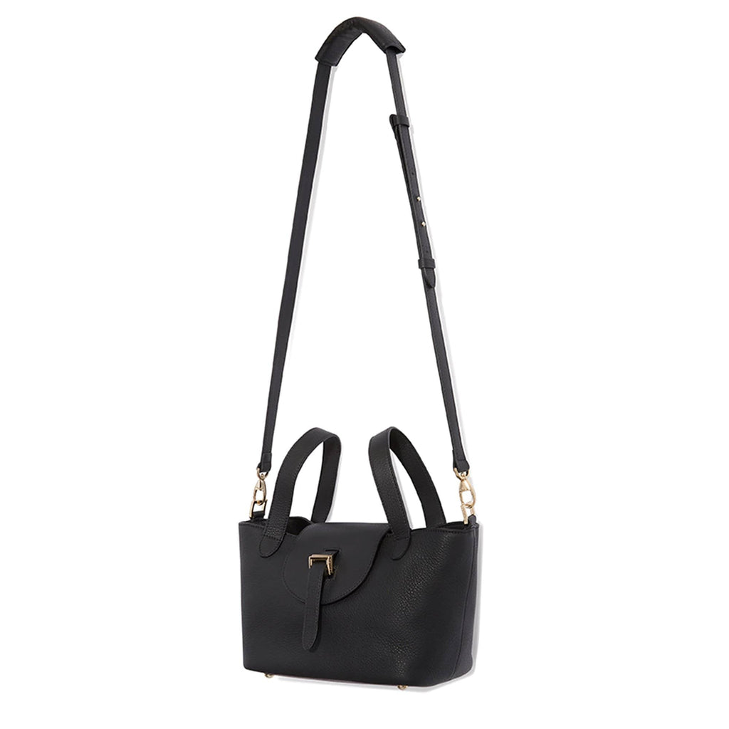 Thela Mini Black Leather Cross Body Bag for Women - meli melo Official