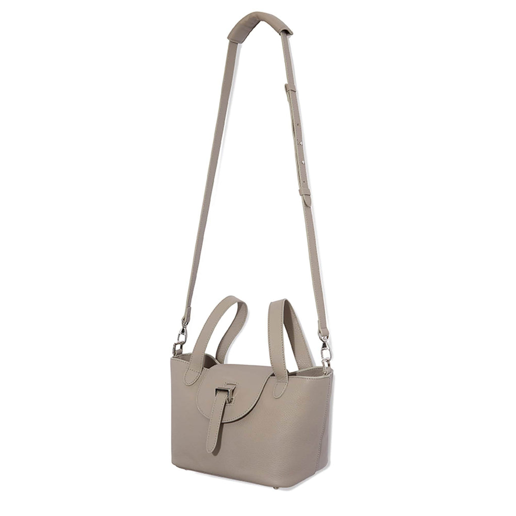 Thela Mini Taupe Grey with Zip Closure Cross Body Bag  for Women - meli melo Official