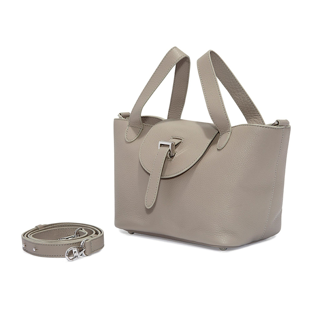 Thela Mini Taupe Grey with Zip Closure Cross Body Bag  for Women - meli melo Official