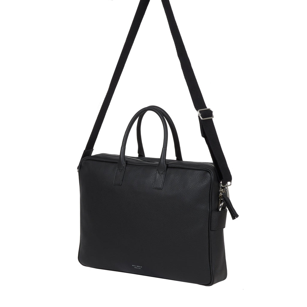 Briefcase in Black Leather for Men - meli melo Official