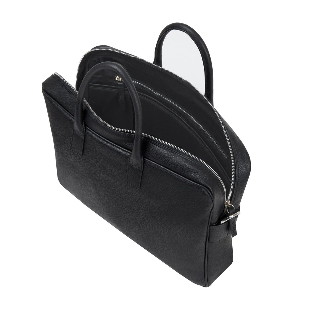 Briefcase in Black Leather for Men - meli melo Official