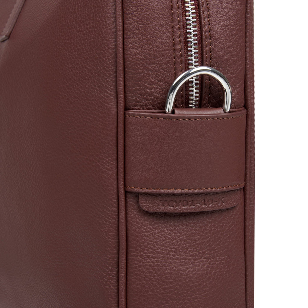 Briefcase in Argan Brown Leather for Men - meli melo Official