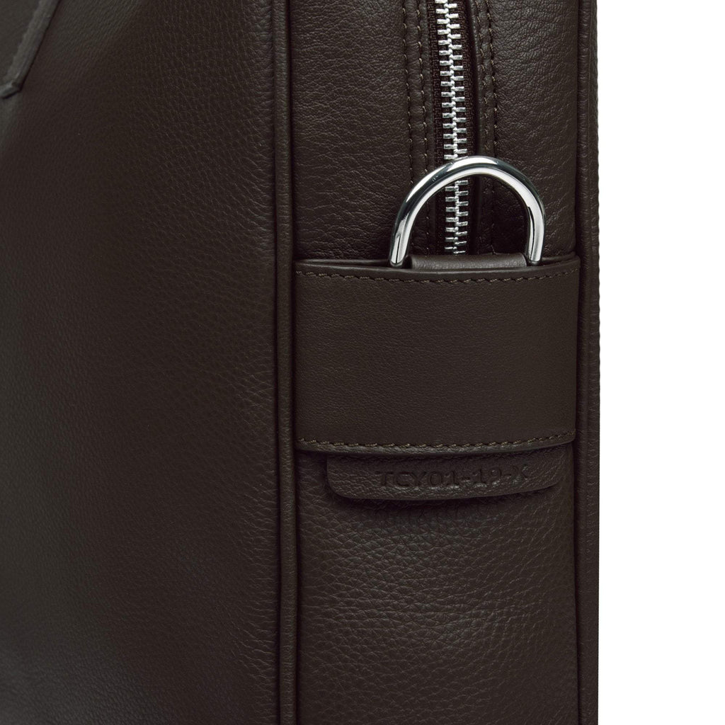 Briefcase in Chocolate Brown Leather for Men - meli melo Official