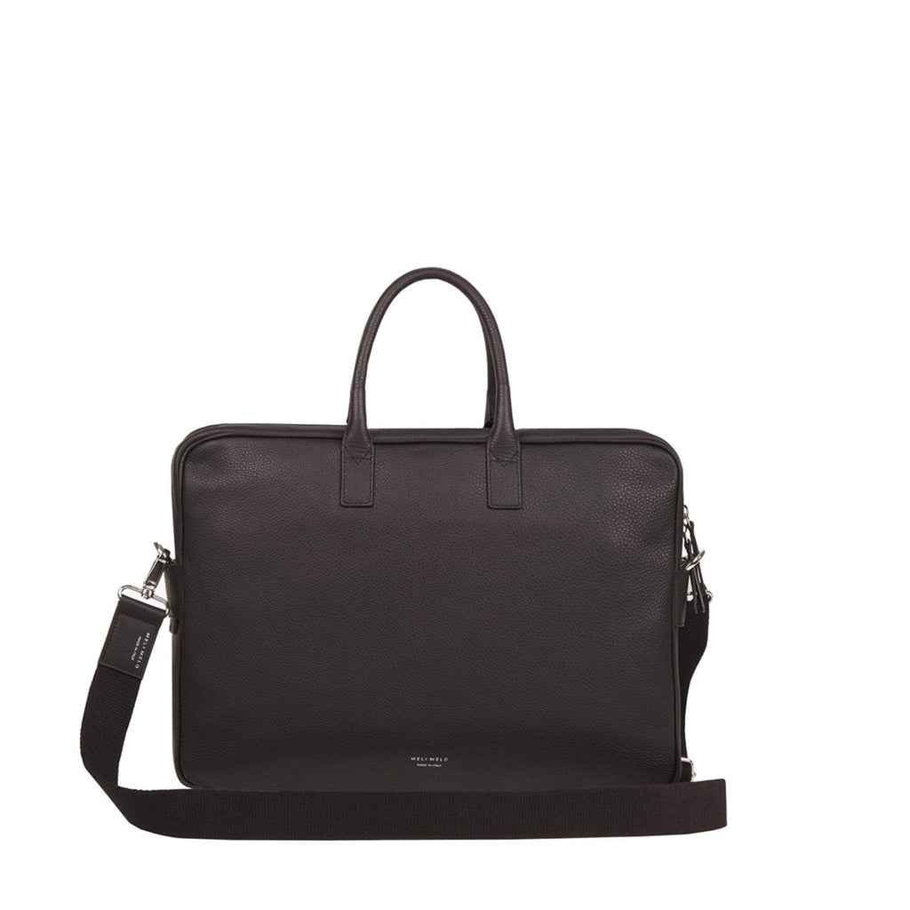 Briefcase in Chocolate Brown Leather for Men - meli melo Official