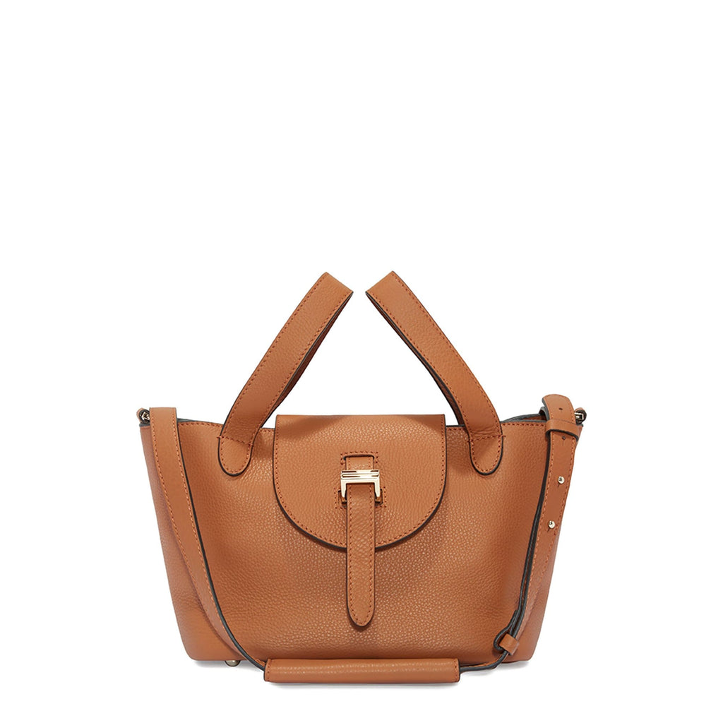 Thela Mini Tan Brown with Zip Closure Cross Body Bag for Women - meli melo Official