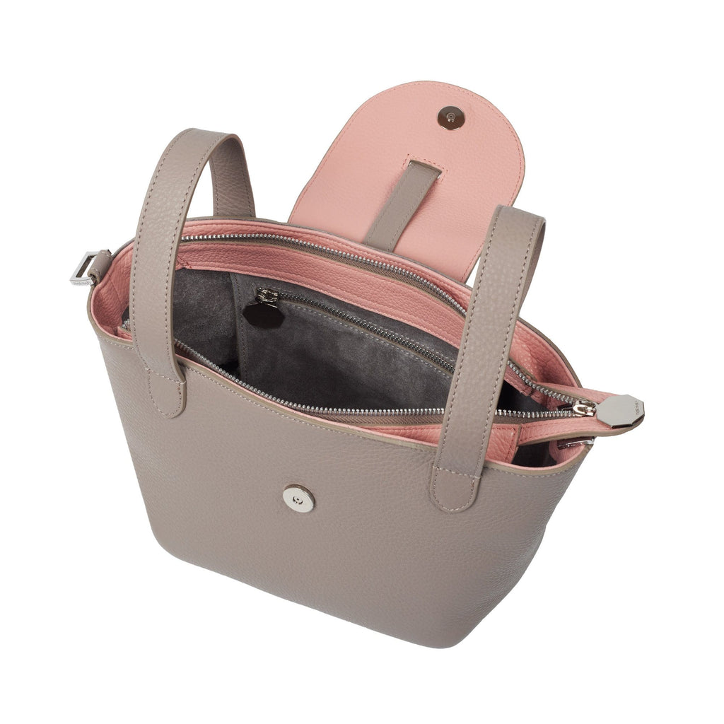 Thela Mini Taupe and Pink with Zip Closure Cross Body Bag for Women - meli melo Official