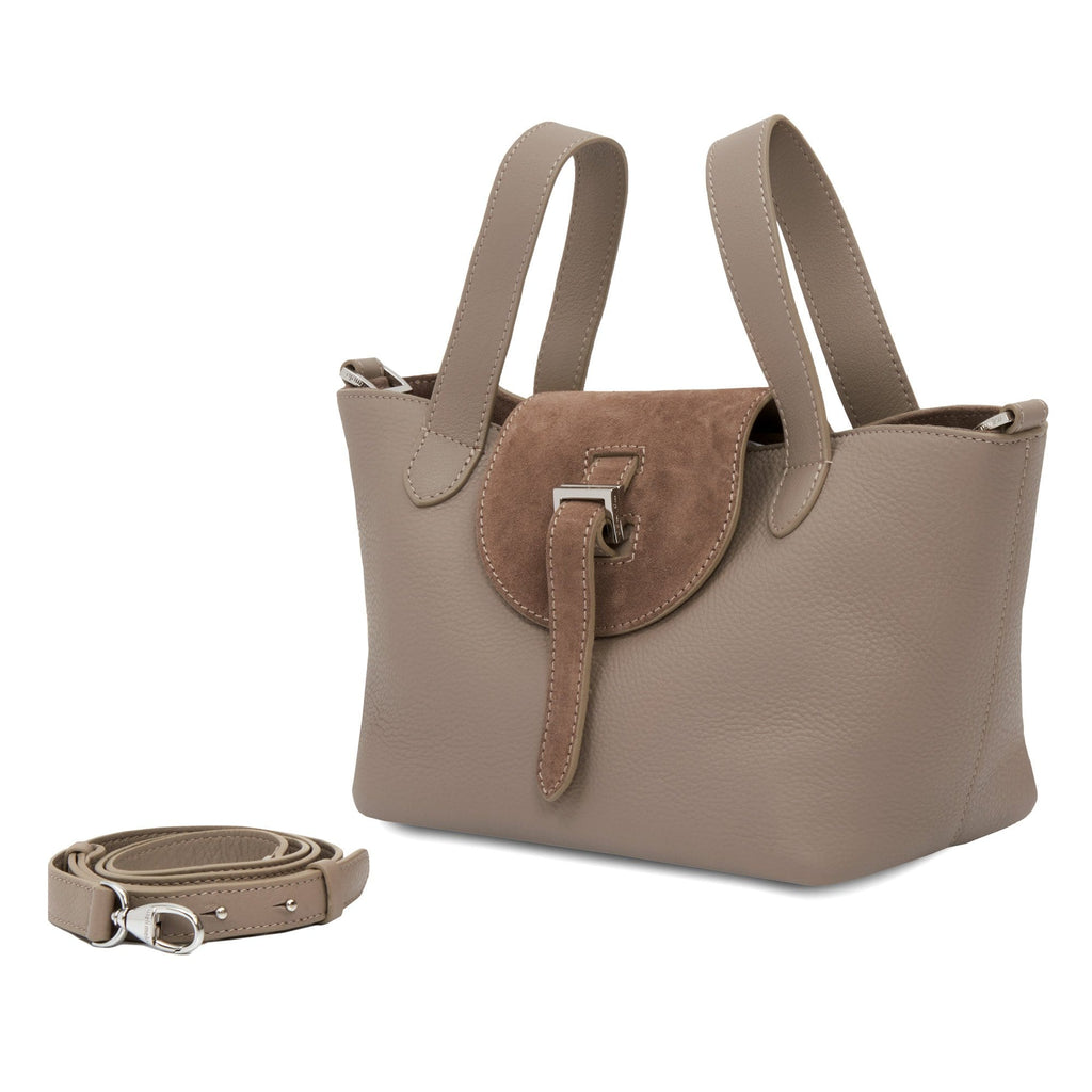 Meli Melo, Bags, Beautiful Meli Melo Thela Medium Taupe Gray Leather Tote  Bag