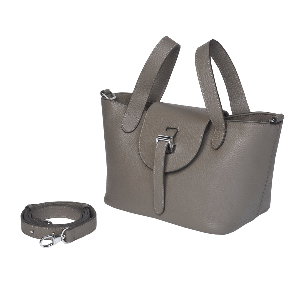 Thela Mini Elephant Grey with Zip Closure Cross Body Bag for Women